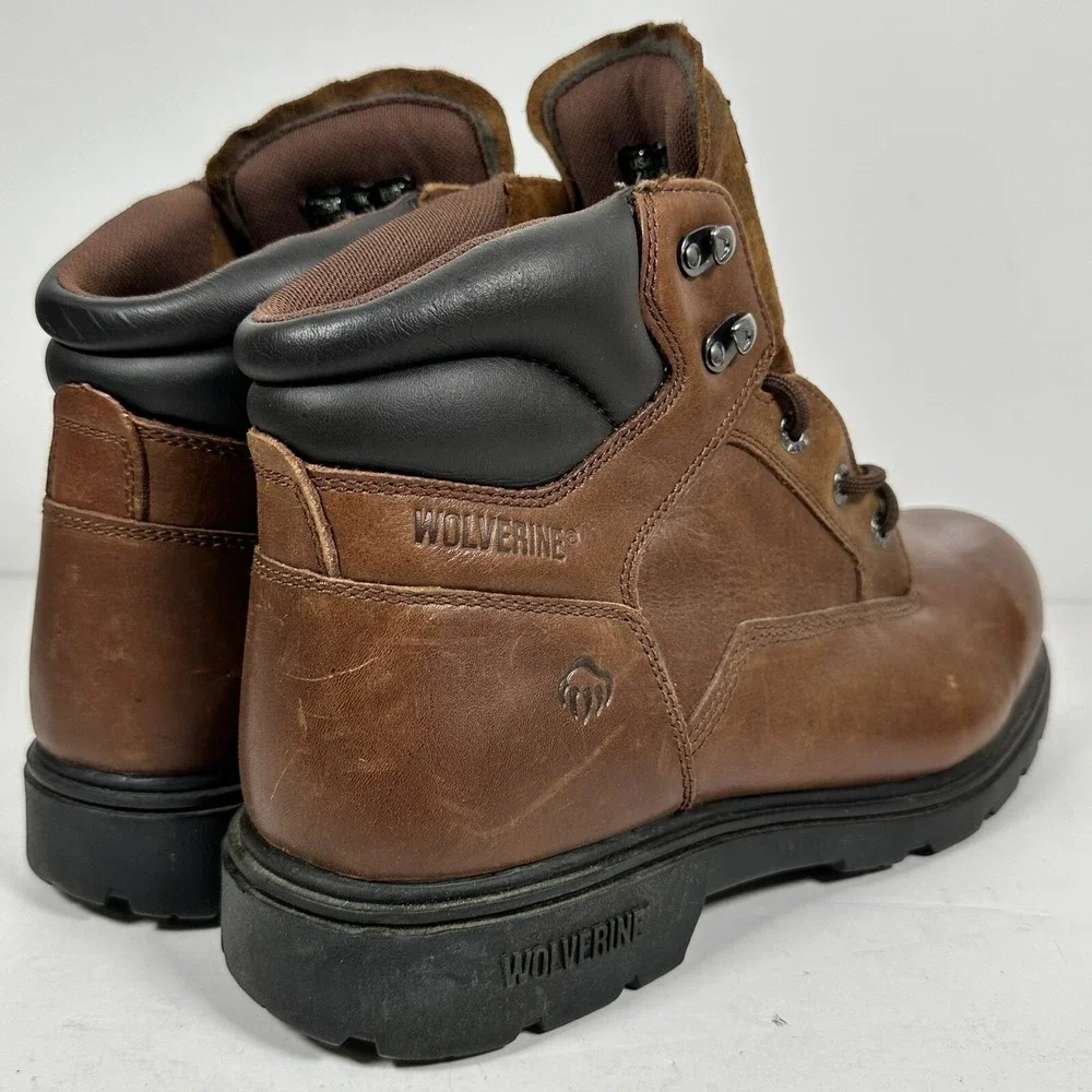 Wolverine Men's Waterproof Work Boots Size 11.5EW Steel Toe Brown Leather W08165